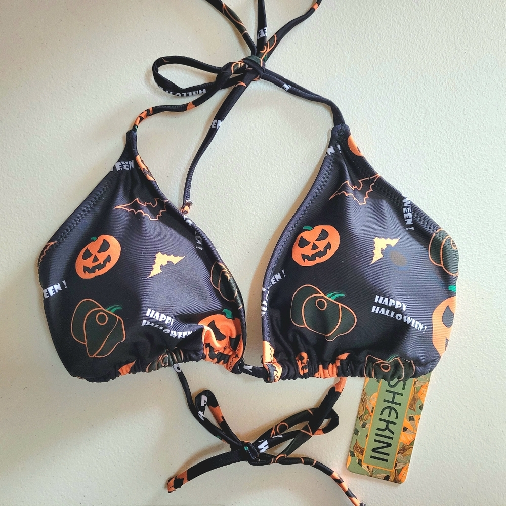 SHEKINI Triangle Special Edition Halloween Halter Bikini